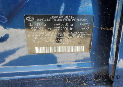 2015 Hyundai Elantra Se из США, поврежденный, VIN 5NPDH4AE6FH633013